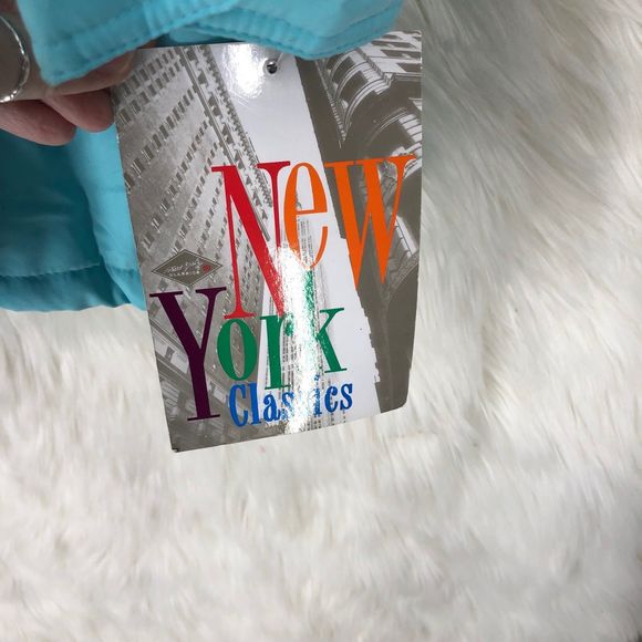 NWT Women’s Plus SZ 2X Light Blue Puffer Coat with Fur Trimmed Hood, Super Soft - Picture 12 of 12